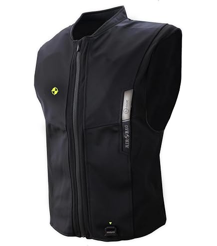 Hit-Air MLV2 Motorcycle Airbag Vest, Reflective, CE Certified, Black, S