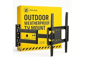 ZeboZap ZZTVA8044 Full Motion Vinyl Siding TV Mount | Mount on Vinyl Siding, Stucco, Brick and Stone | Outdoor Rated - Weathe