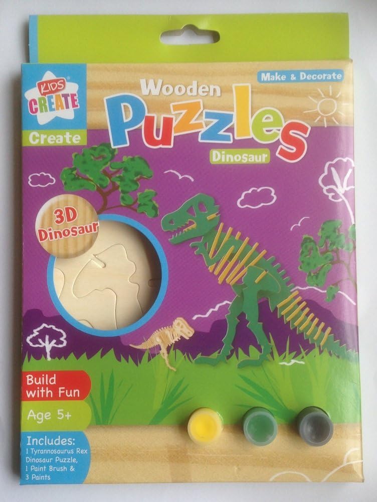 Kids Create Wooden Puzzles Dinosaur