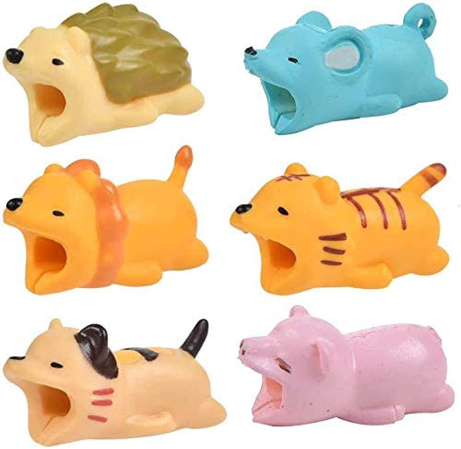 6 Piezas Protector de Cable de Cargador, Protector de Cable Animal