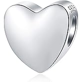 GEMDAZZ Valentines Seires Heart and Star Charm Fit European Bracelet, 925 Sterling Silver Crystal Love Heart Beads, Gift for Mother/Wife/Lover/Christmas
