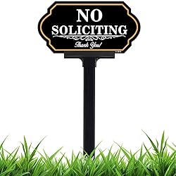 No Soliciting Sign for House with Stake - 50-mil