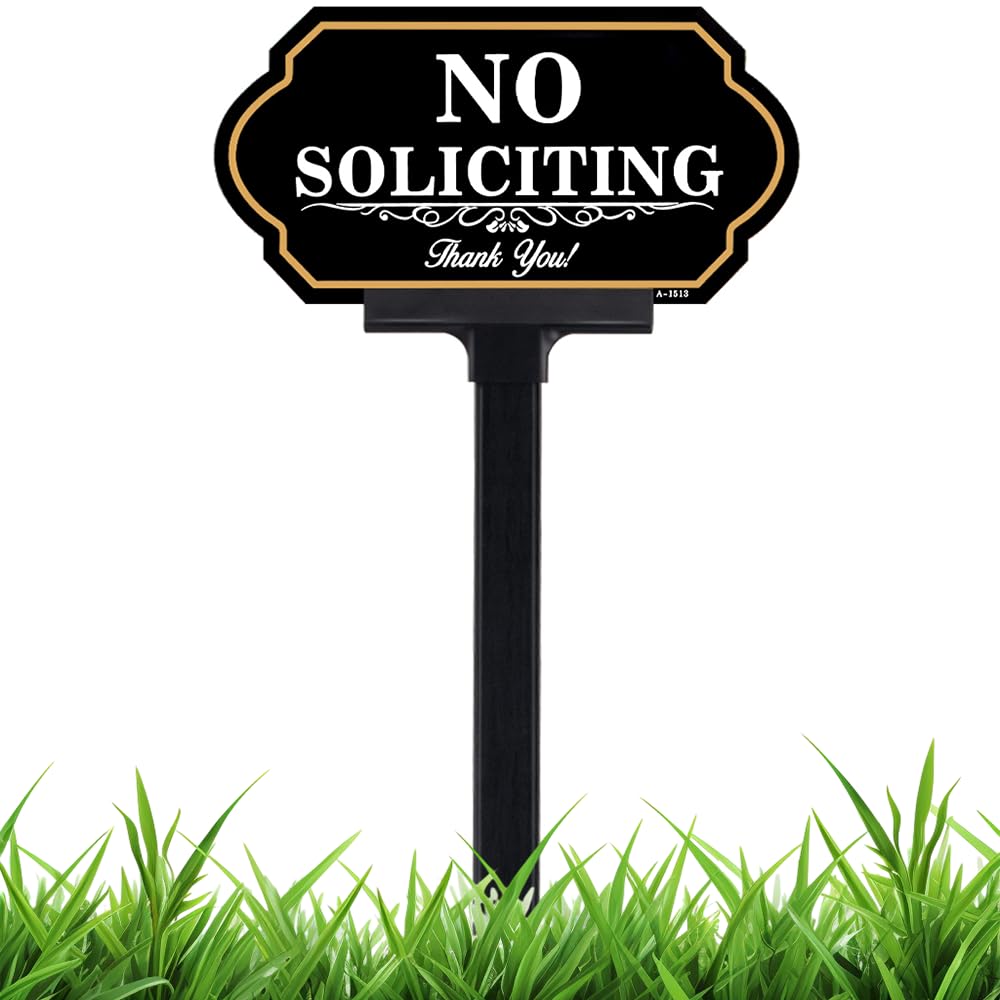 No Soliciting Sign for House with Stake - 50-mil