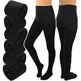 ToBeInStyle Girl’s Pack of 6 Opaque Knit Density Pull-On Warm Winter Tights
