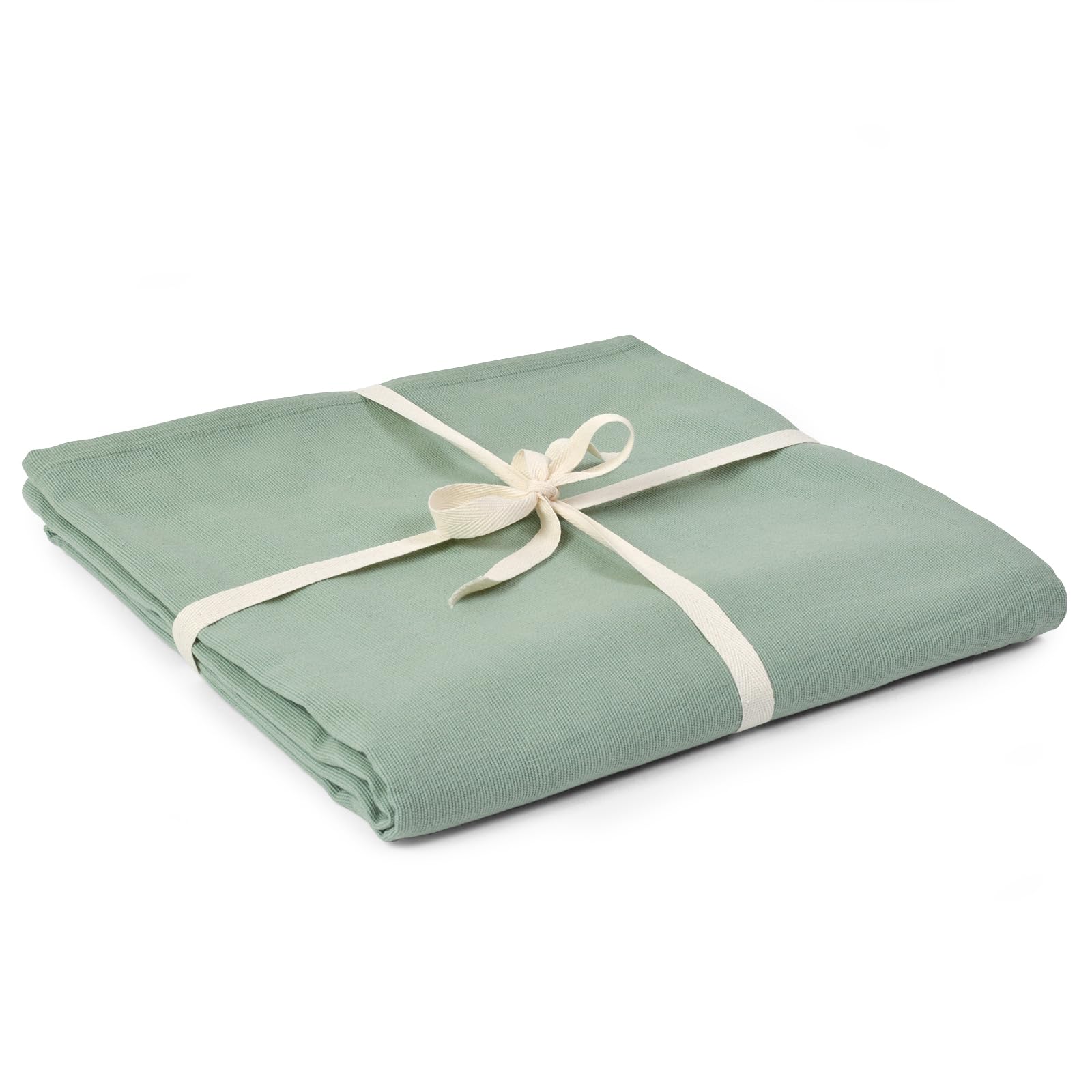 Yoga Studio Organic Cotton Yoga Blanket – 142 x 205cm Meditation Blanket, GOTS Certified, Compact, Easy-To-Carry. Yoga Essentials (Sage Green)