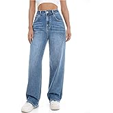 Mars power Women's Wide Leg Jeans High Waisted Baggy Straight Leg Loose Stretchy Casual Denim Pants