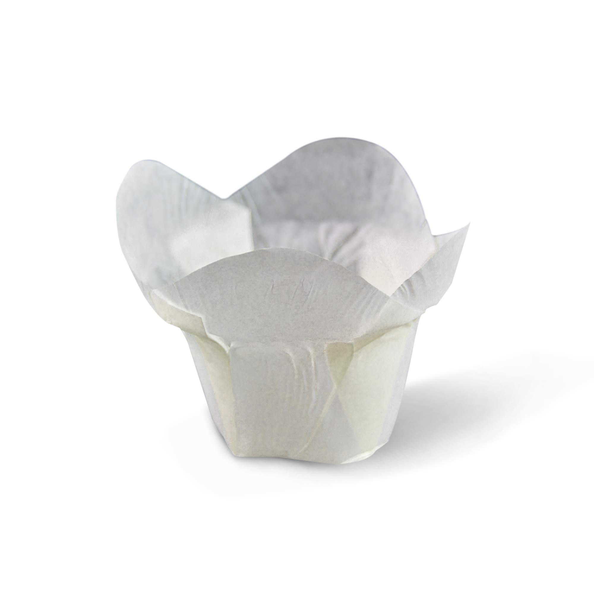 SimpleGood White Lotus Style Baking Cups Cupcake Liners Muffin Liners Greaseproof Paper 100