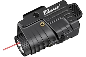 EZshoot 800 Lumens Pistol Light Laser Combo Rechargeable, Pistol Flashlight with Slidable Rail Compatible with Glock and Picatinny Rail, Tactical Flashlight with Red Laser Beam