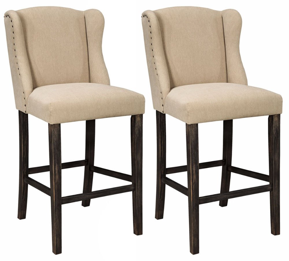 Ashley Furniture Signature Design Moriann Barstool Set Pub Height Vintage Casual Set Of 2 Light Beige Amazonin Home Kitchen
