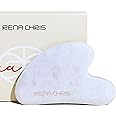 Rena Chris Gua Sha Facial Tools, Natural Jade Stone Guasha, Manual Massage Sticks for Jawline Sculpting and Puffiness Reducing, Facial Massage Tool, Skin-Care Tool (White)