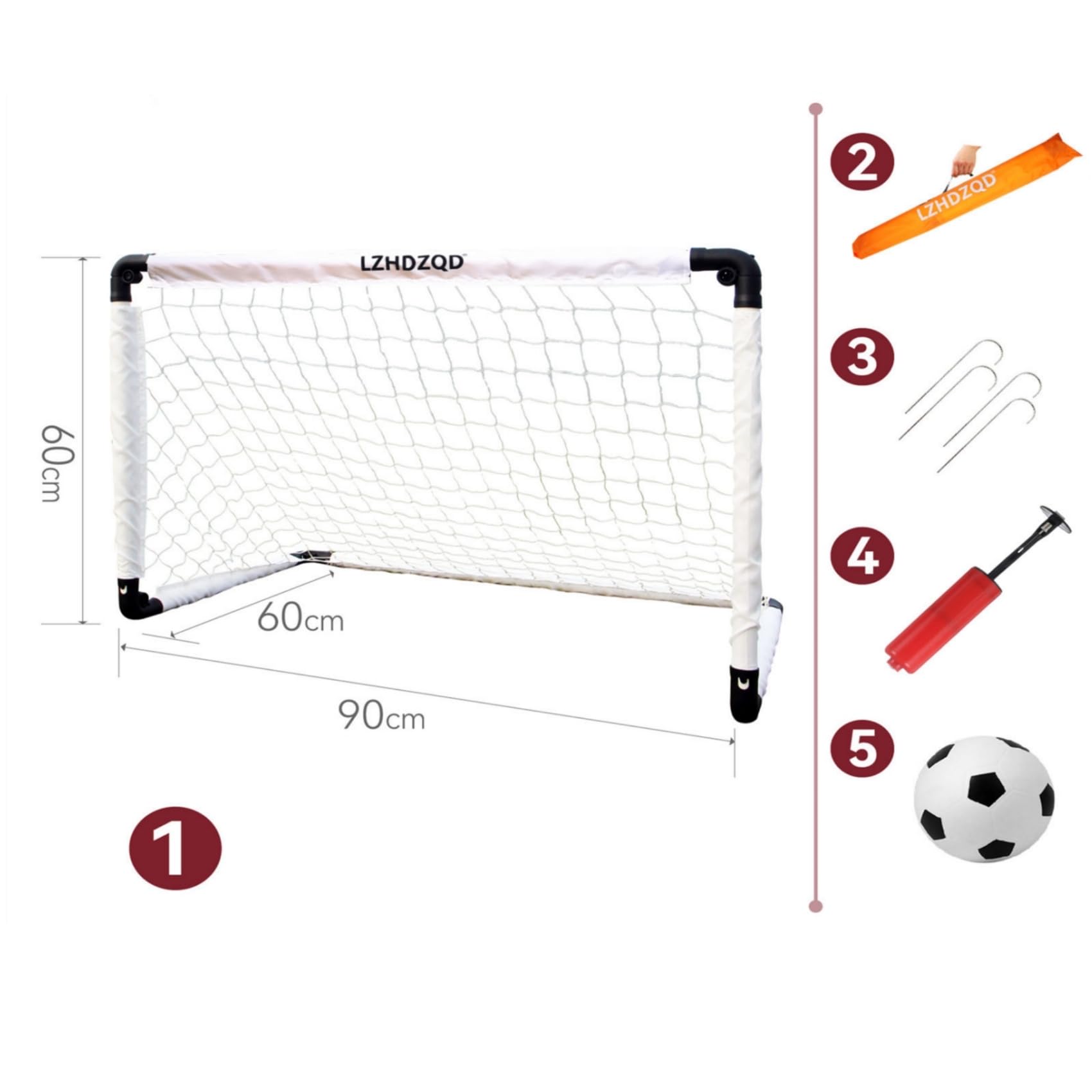 LZHDZQD Fußballtor Kinder Fussball Spielzeug Set,Klappbar Fußballtor 90x60cm + Mini Fussball 16cm Set,Kleines Klappbar Fussballtor für Indoor Und Outdoor, Kinder Spielzeug 3-5 Jahren für Garten 6