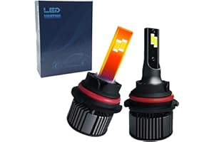 CZJCGD 9007 LED Bulbs, Fog Light Bulb and High Beam, Low Beam, 500% Ultra Bright 6500K Cool White Light Blubs, Plug-N-Play, 1:1 Size Halogen Replacement Bulbs, IP68 Waterproof, Pack of 2