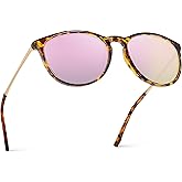 WearMe Pro Round Polarized Sunglasses for Women - UV400 Protection, Lightweight Frame, Vintage Retro Style