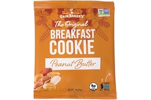 Erin Baker's Breakfast Cookies - Peanut Butter, Healthy Snack, Whole Grain, Non-GMO - 3-ounce, 12-Pack - 90003