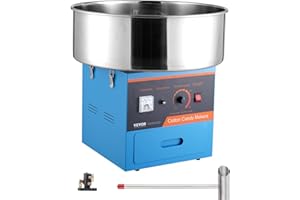 VEVOR Electric Cotton Candy Machine, 1000W Candy Floss Maker, Commercial Cotton Candy Machine with Stainless Steel Bowl, Suga