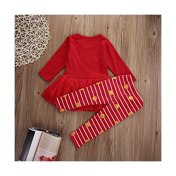 Toddler Girl Halloween Pants Outfit, Baby Ruffles Shirt Tops+Bell-Bottomed Pant Christmas Clothes 2Pieces Set (Christmas… - Image 8