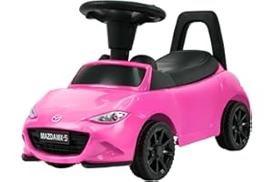 HEIMILI Kids Push Car with Music, Ride-On Toy with Anti-Slip Wheels, Bumper Guards and Horn Button for Fun & Safety (Pink)