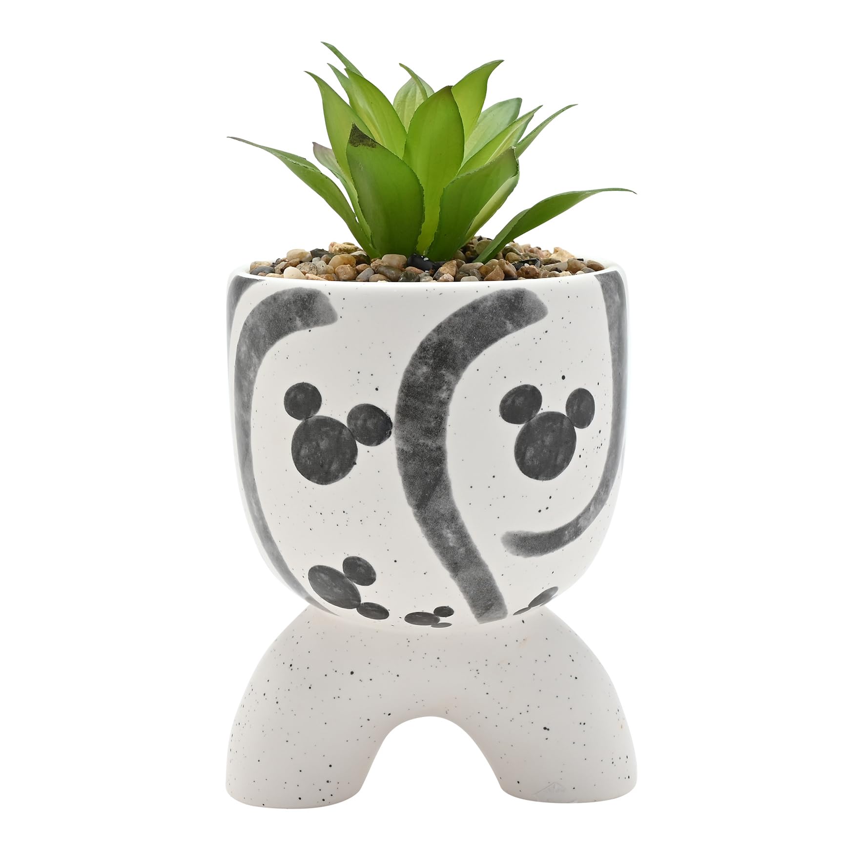 Widdop and Co Disney Mickey Shapes Arch-Footed Planter With Faux Plant