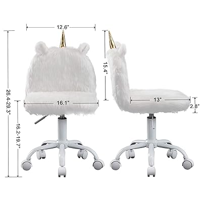 Buy Dm Furniture Cute Kids Chiar White Study Desk Chair Animal Children Boy Girl Computer Rolling Vanity Chair Adjustable Swivel Chair Online In Indonesia B08xk3g4c5