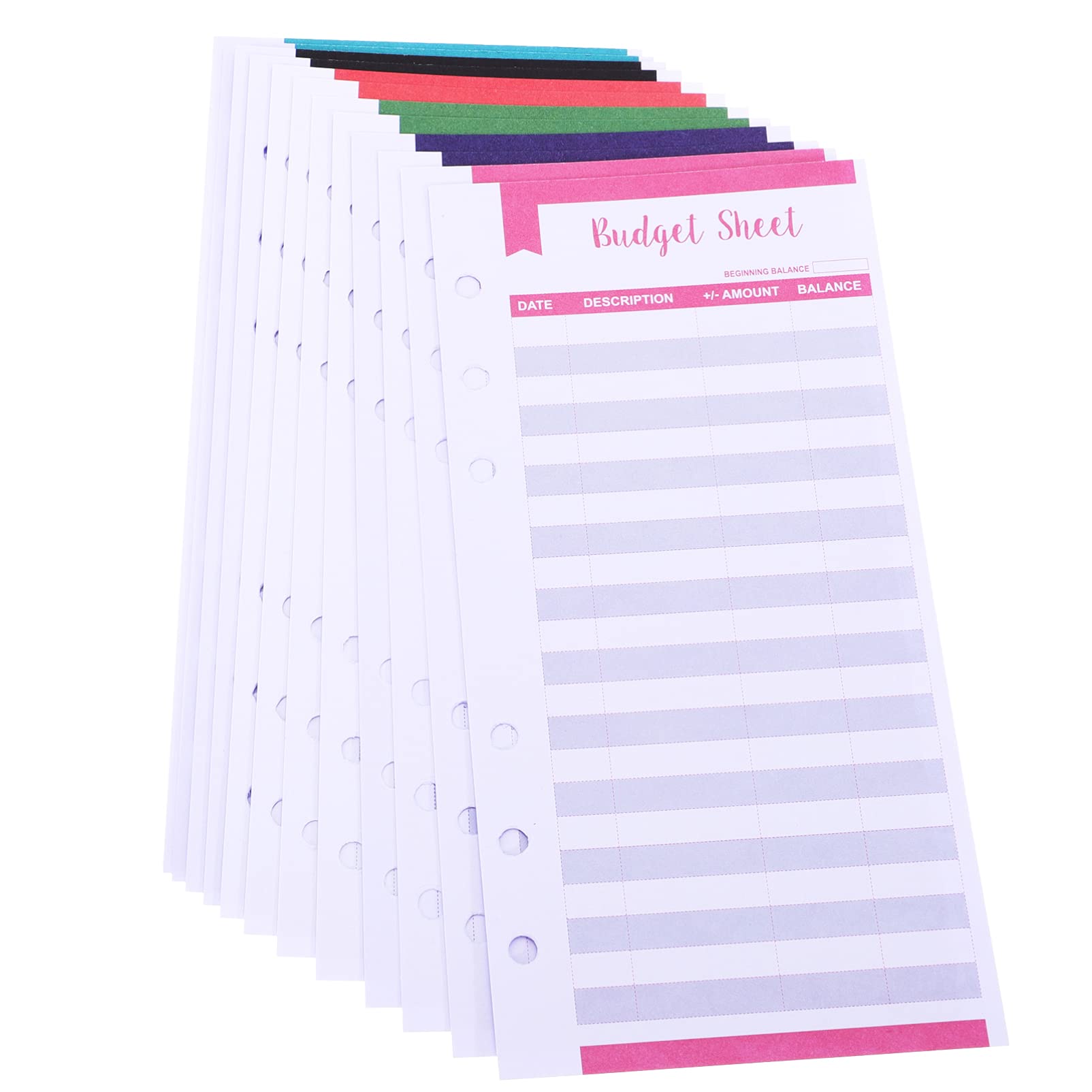 Toddmomy 20Pcs Expense Tracker Budget Sheets Money Trackers Budget Inserts for Budgeting Envelopes, Cash Envelope Wallet, Budget Planner, Bill Organizer