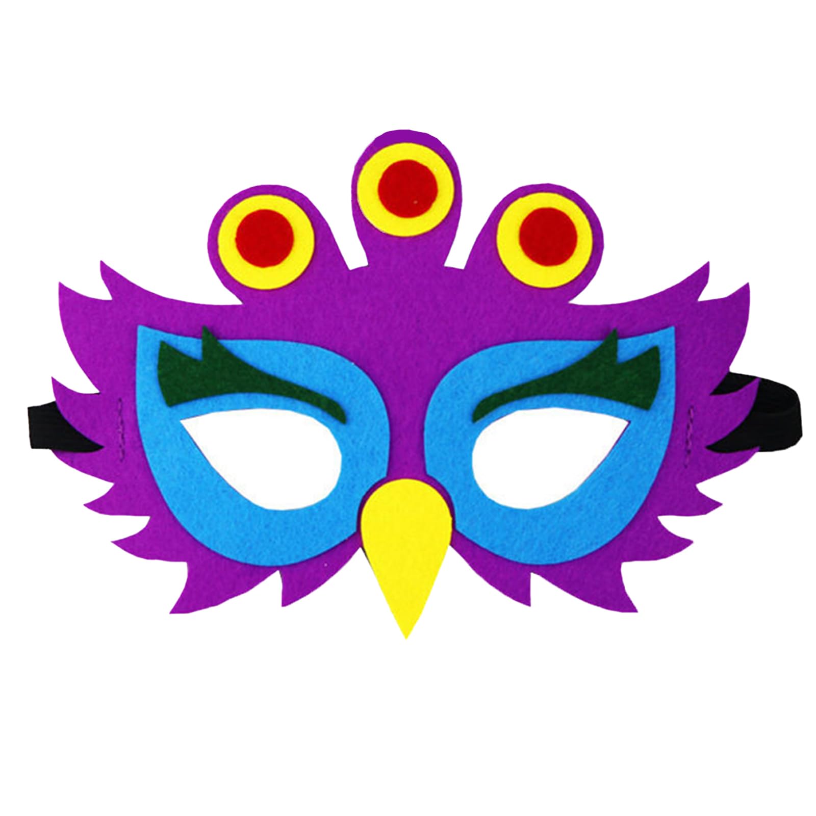 Jtnohx Felt Animal Masks, 10 Pcs Halloween Mask for Kids, Animal Costume for Birthday Party Supplies (peacock Mask) — image 1