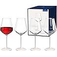 Villeroy & Boch - Manufacture Rock Blanc red Wine Goblet Set, 4 pcs. Set of Drinking Glasses for red Wine, 470 ml, Crystal Glass, Matte White Slate Look