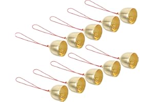 PACKOVE 10pcs Mini Rustic Metal Bells with Nylon String, Vintage Alloy Small Wind Chimes for Homes and Shops