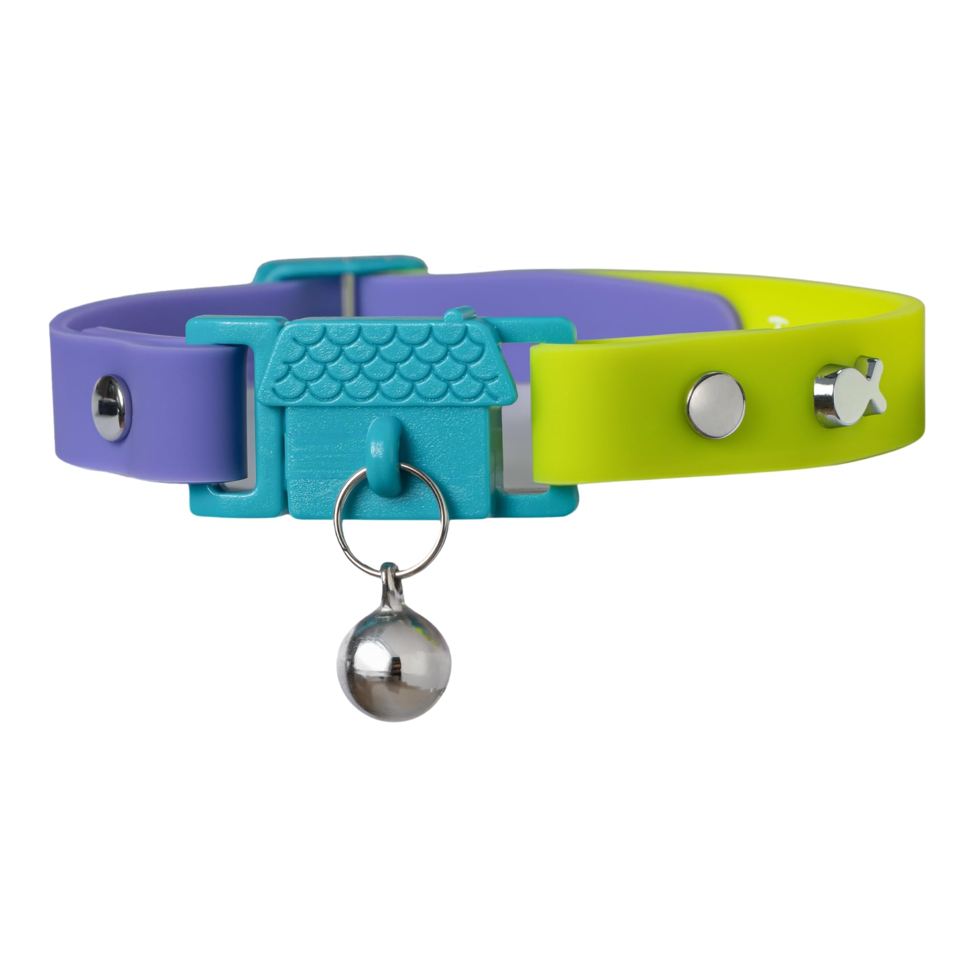 Kittyrama Cat Collar with Bell. As Seen in VOGUE. Breakaway, Quick Release, Hypoallergenic, Vet Approved. Lightweight Kitten Collar. Soft & Comfy. Tahiti