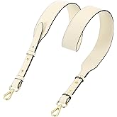 uxcell PU Leather Purse Strap, 41.7"-45.3" Adjustable Crossbody Replacement Straps 1.5" Width for Handbags, Shoulder Bag (Cream, Gold Clasp)