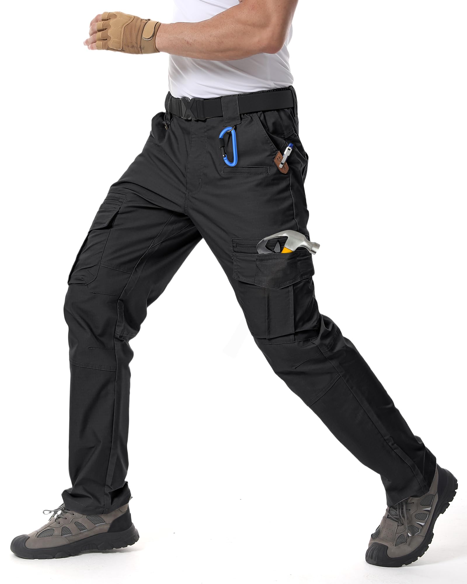 IGOLUMON Arbeitshosen Männer Cargohose Herren Stretch mit Vielen Taschen Outdoorhose Taktische Hose Herren mit Halbelastischer Bund 2