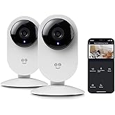 Geeni Glimpse Cameras for Home Security, Indoor Camera, Wireless WiFi Camera for Alexa and Google 2-Pack