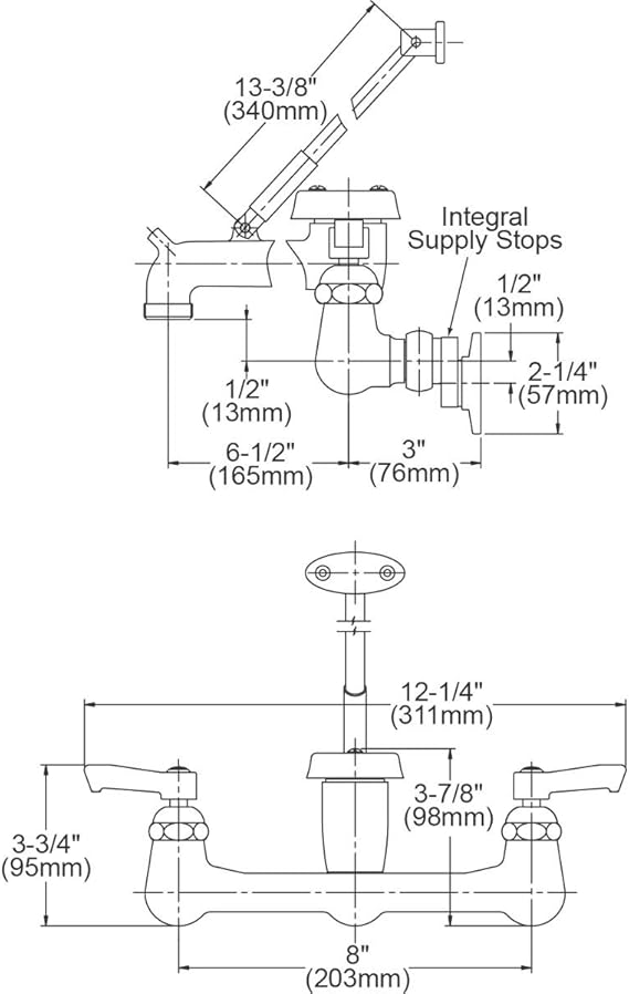 Elkay Lkb940c Commercial Service Utility Wall Mount Faucet With