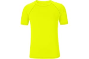 COMCHE Boys UPF 50+ Rash Guard Neon Shirt Quick Dry Swim Shirts Short Sleeve UV Sun Protection Shirt for Kids Teens