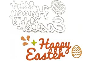 KASHOER Happy Easter Die Cut for Card Making Blessing Word Metal Cutting Dies Congratulations Die Cuts Happy Birthday Embossing Stencils Template for DIY Scrap-Booking Decor (Happy Easter)
