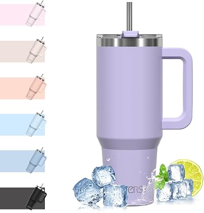 WATERSY 1182ml Travel Mug 40oz Stainless Steel Teal Purple Vacuum Insulated