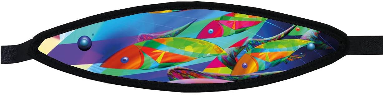 Best divers Neoprene Mask Strap, Velcro Closure, Psychedelic