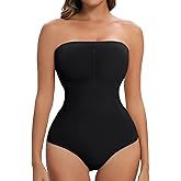 Lenashape Strapless Shapewear Bodysuit - Tummy Control & Butt Lifter for Women, Adjustable Straps, Thong Tank Top, Black, Small