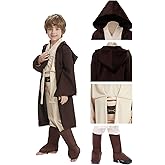 Oakamy Knight Costume Kids Child Tunic Hooded Robe Pants Belt Shoes Halloween Cosplay Costume Outfit Suit
