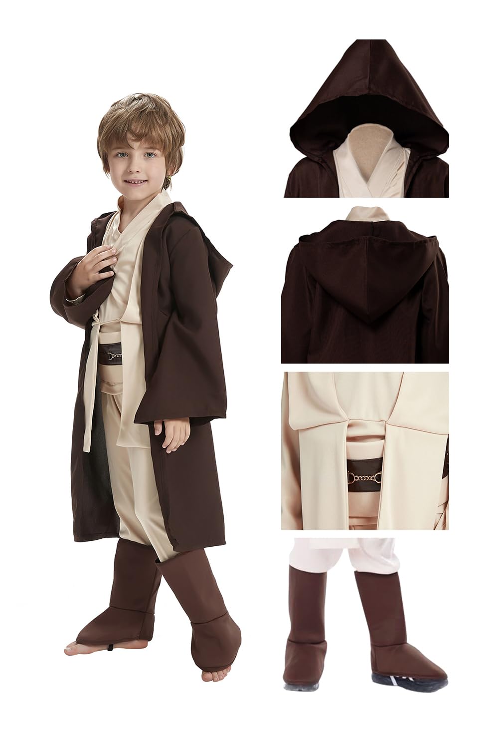 Photo 1 of Knight Costume Kids Child Tunic Hooded Robe Pants Belt Shoes Halloween Cosplay Costume Outfit Suit