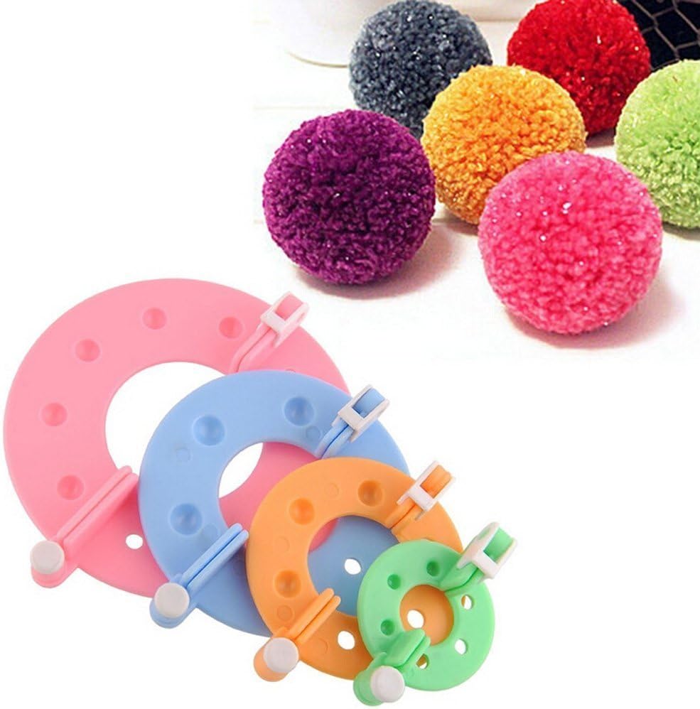 CAMMITEVER 4 Sizes Easy Wrap Pompom Pom-pom Maker Fluff Ball Weaver DIY Wool Knitting Needle Craft Craft Tool Kit Set
