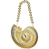 Verdusa Women's Evening Bag Metallic Shell Crossbody Handbags Elegant Chain Strap Clutch Purse