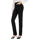Safort Dress Pants for Women Mid Waist Stretch Slim Fit Leg Skinny Pull on Pants with Pockets for Office Business Casual