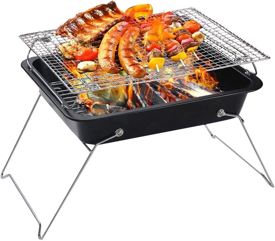 review Gybai New Folding Portable Grill Home Kitchen Outdoor Camping Terrace Grill