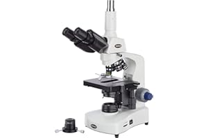 AmScope T340B-DK-LED Siedentopf Trinocular Compound Microscope, 40X-2000X Magnification, Brightfield/Darkfield, WF10x and WF2