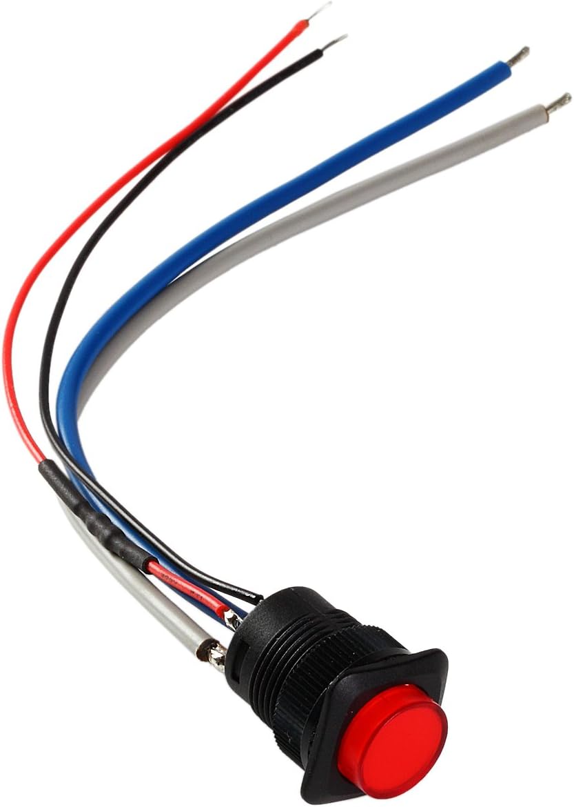 16mm Illuminated Push button Red Latching On/Off Switch