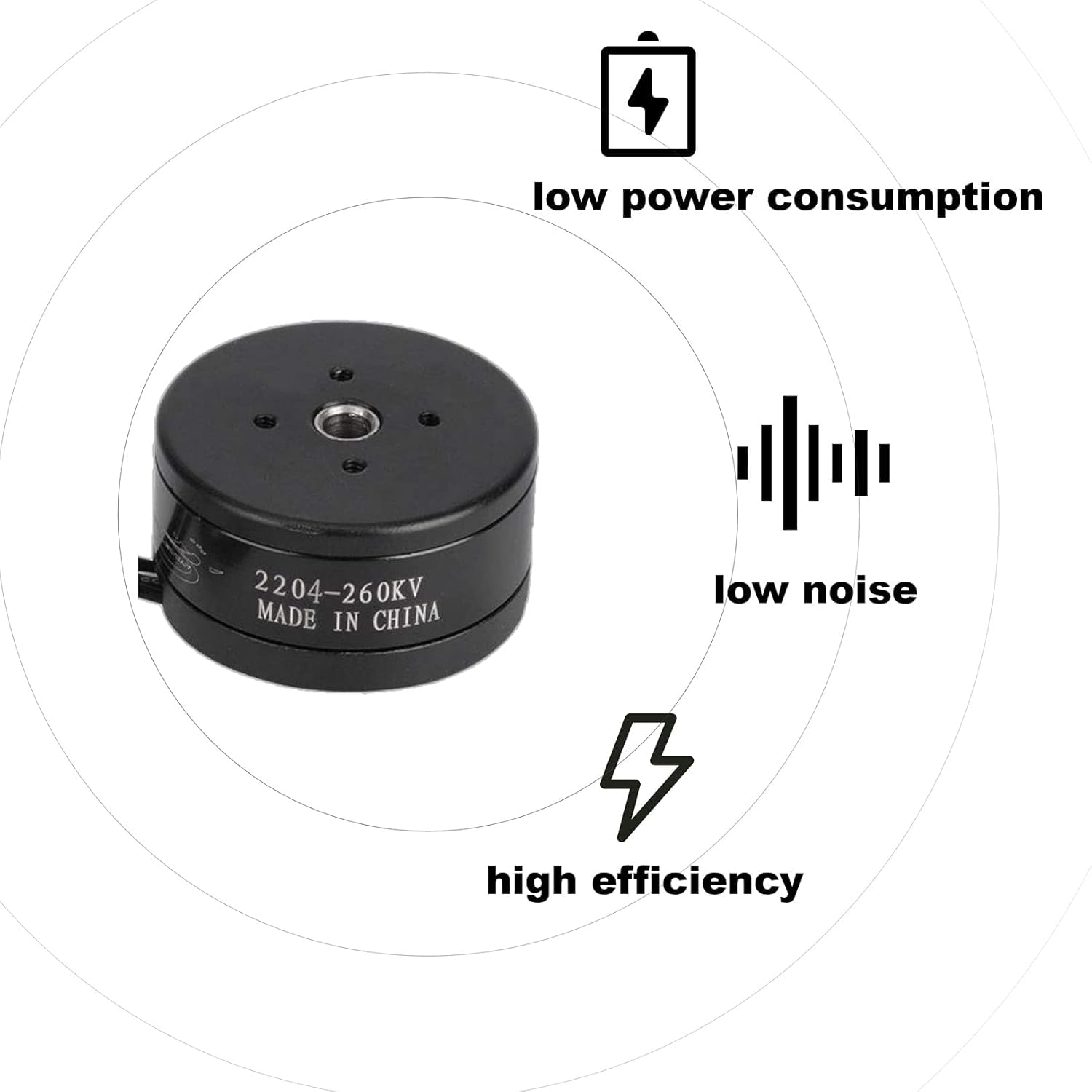 Motor Brushless 260KV Para Drones – Hollow Shaft De 80T, Eficiente Y Silencioso, Ideal Para Gimbal Y Accesorios RC