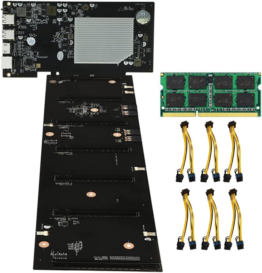 Bcowtte ETH-HSW2 Motherboard 8GB DDR3 RAM 6x PCIe x16 MSATA BTC Mining