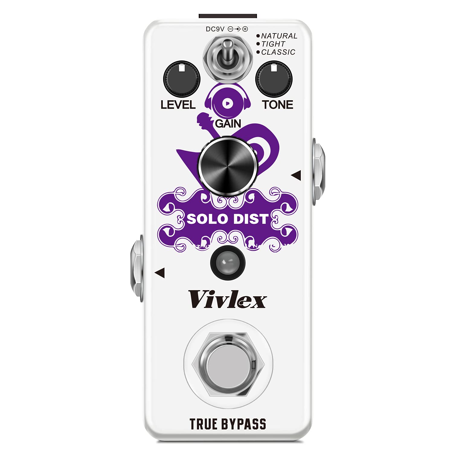 Vivlex Distortions High Gain Distortion Guitar Effects Pedal Mini British Analog Distortion Stack Pedal for Electric Guitar True Bypass LEF-301B