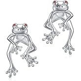 PYTALI Frog Earrings 925 Sterling Silver Stud Earrings Cute Fun Funny Earrings Animal Earrings Frog Jewelry for Women