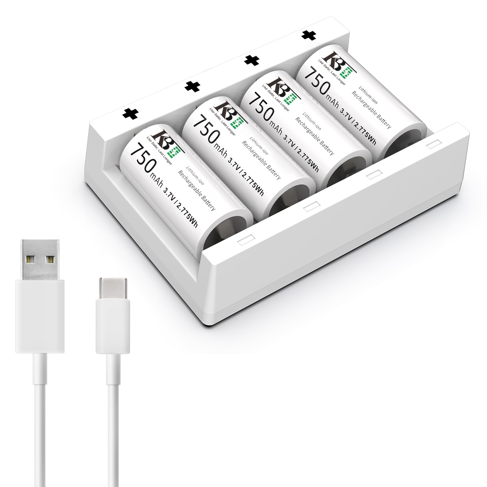 Photo 1 of KBT Rechargeable 123A Lithium Batteries, 4pack for Arlo Wireless Cameras VMC3030 / VMK3200 / VMS3330, 3430, 3530